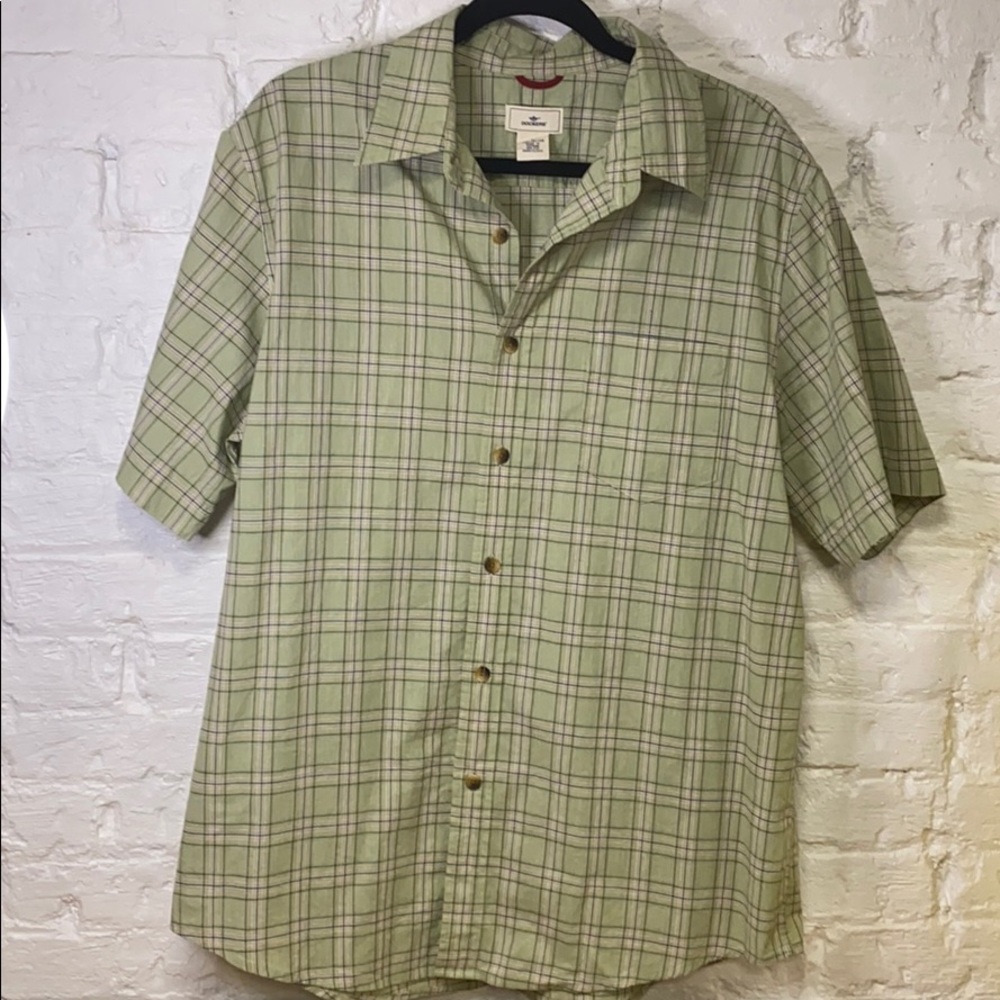 Dockers Short Sleeve button Down Green Large